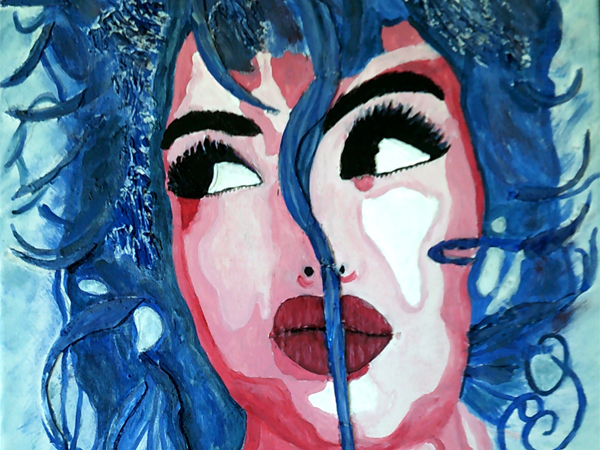  Quadri Pop Art di Carla Bertoli - RICCIOLO E CAPRICCIO - Mixed Technique 40x50 - 2019